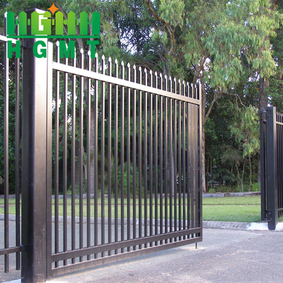 Garden Decorative 2530mm Metal Tubular Fencing Black Security Wrought