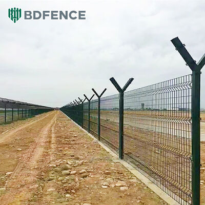 6x6 Reinforcing 3D Curvy Pvc Coated Welded Wire Mesh Fencing Metal Security Fence Panels for Airport